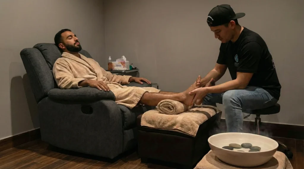 جلسة عناية بالقدمين للرجال في أفضل مركز بدكير في جدة حي المروة