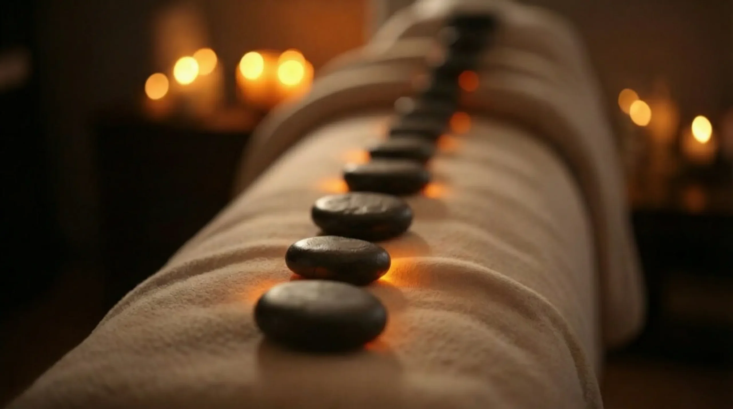 أحجار مساج ساخنة للاسترخاء في مركز ريلاكس ستيشن